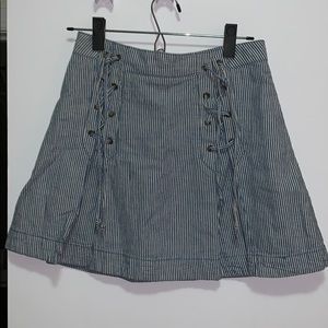 Blue and white striped free people skirt